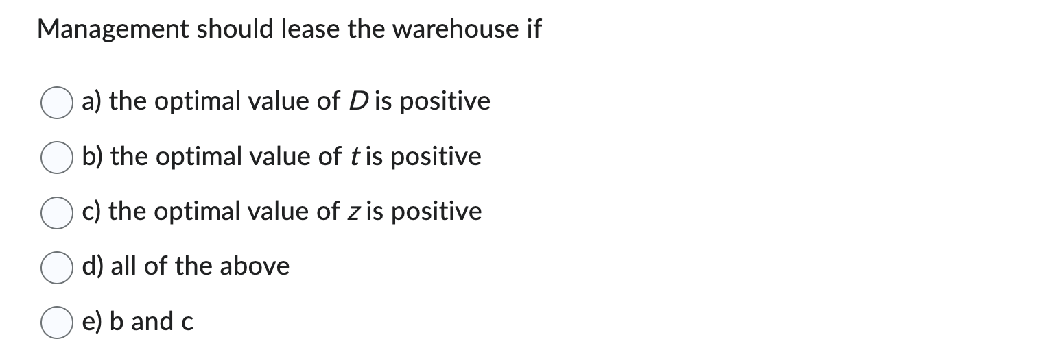 that must be supplied with a certain product. The demands (all positive)