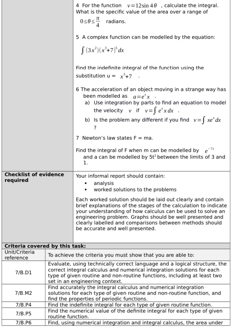  4 For the function v=12sin 40 , calculate the integral. What