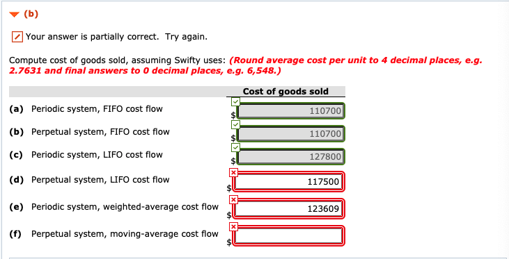 see why I keep getting it wrong. Problem 8-06 (Part Level Submission)