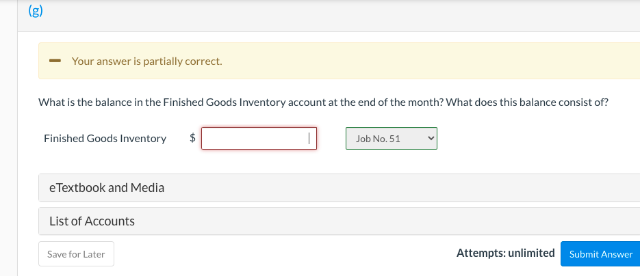 I need help finding the balance for the finished goods inventory.