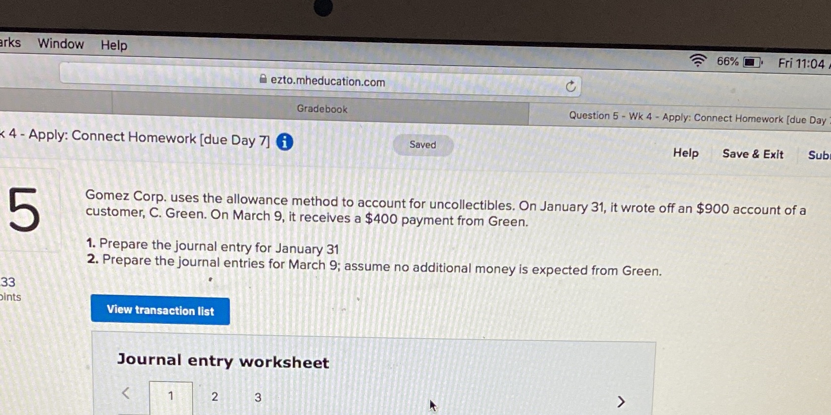 - Wk 4 - Apply: Connect Homework [due Day