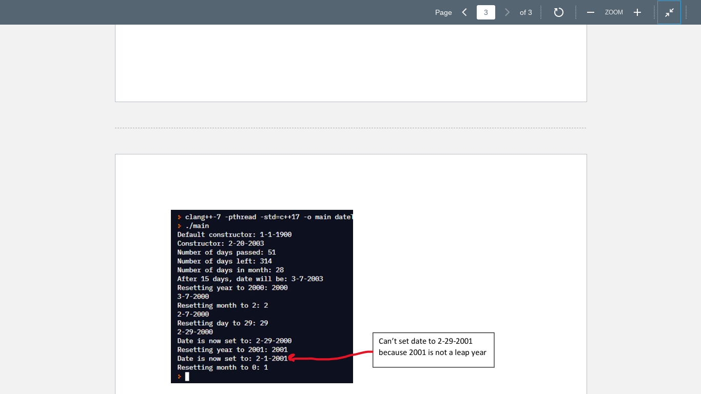 program can use this class to print a calendar for any month