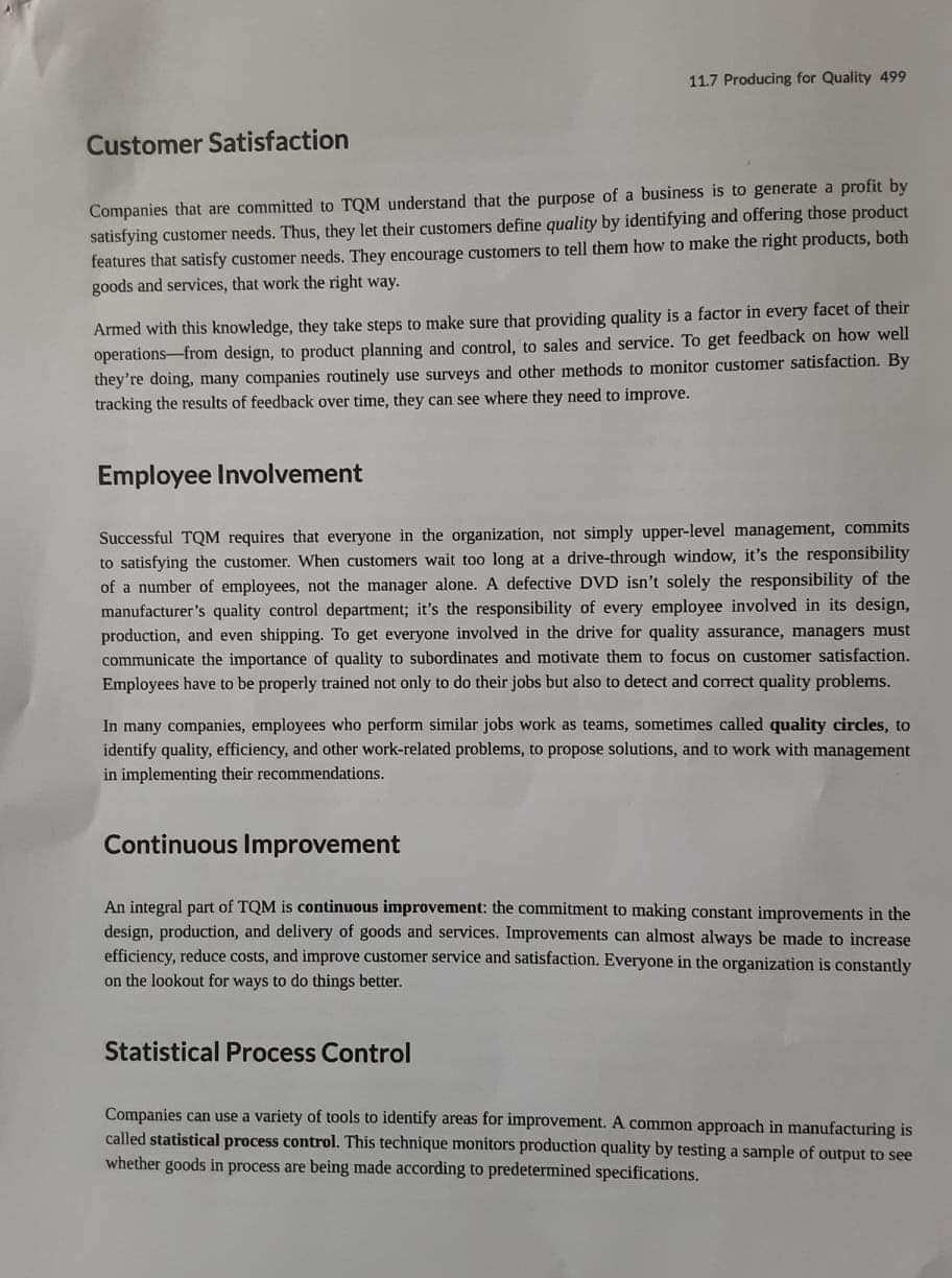 guidance for you all 11.7 Producing for Quality Learning Objective 1. Explain