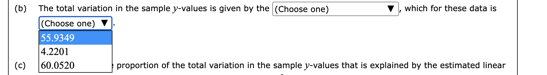 Figure 1 Answer the following. (a) (b) (C) The leastsquares regression line
