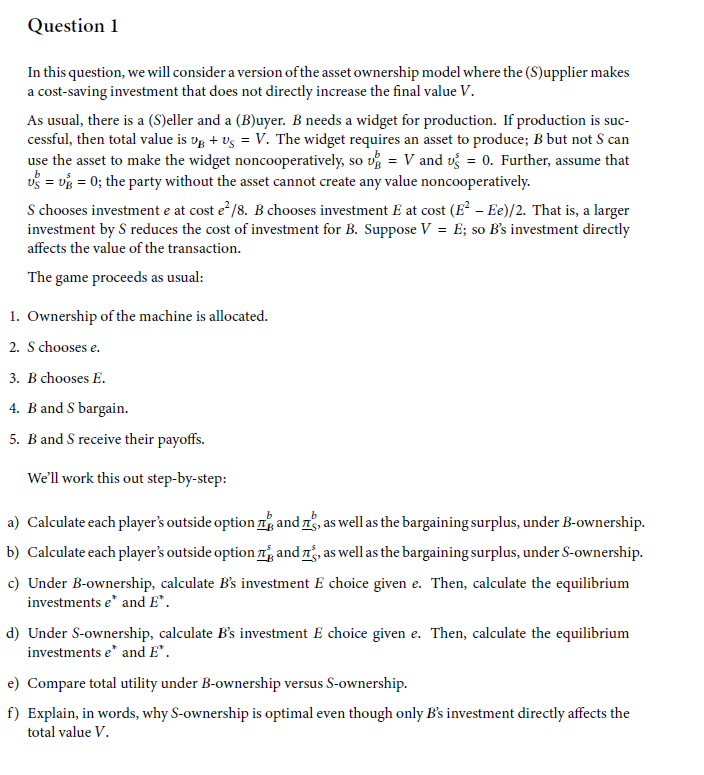 Question 1 In this question, we will consider a version of