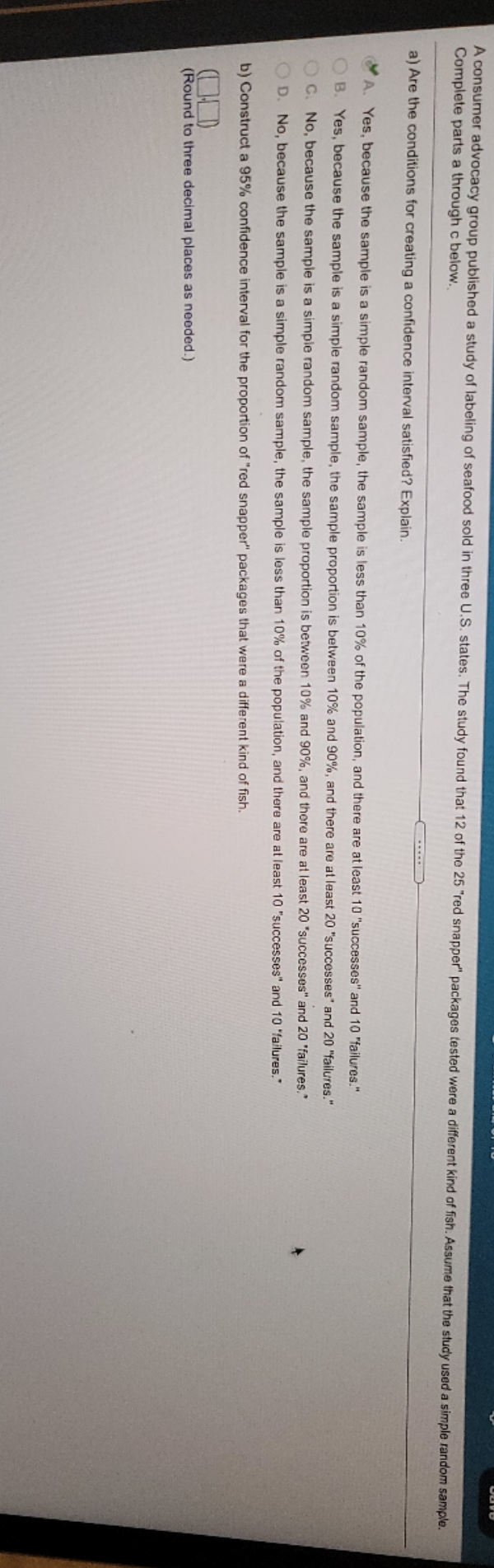 Answer only question B. It has two answers in the box. Complete
