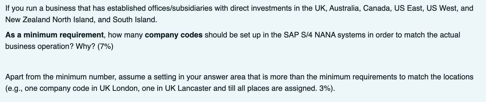 established offices/subsidiaries with direct investments in the UK, Australia, Canada. US East,