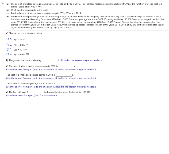 rate k, to three decimal places, and determine the exponential growth function