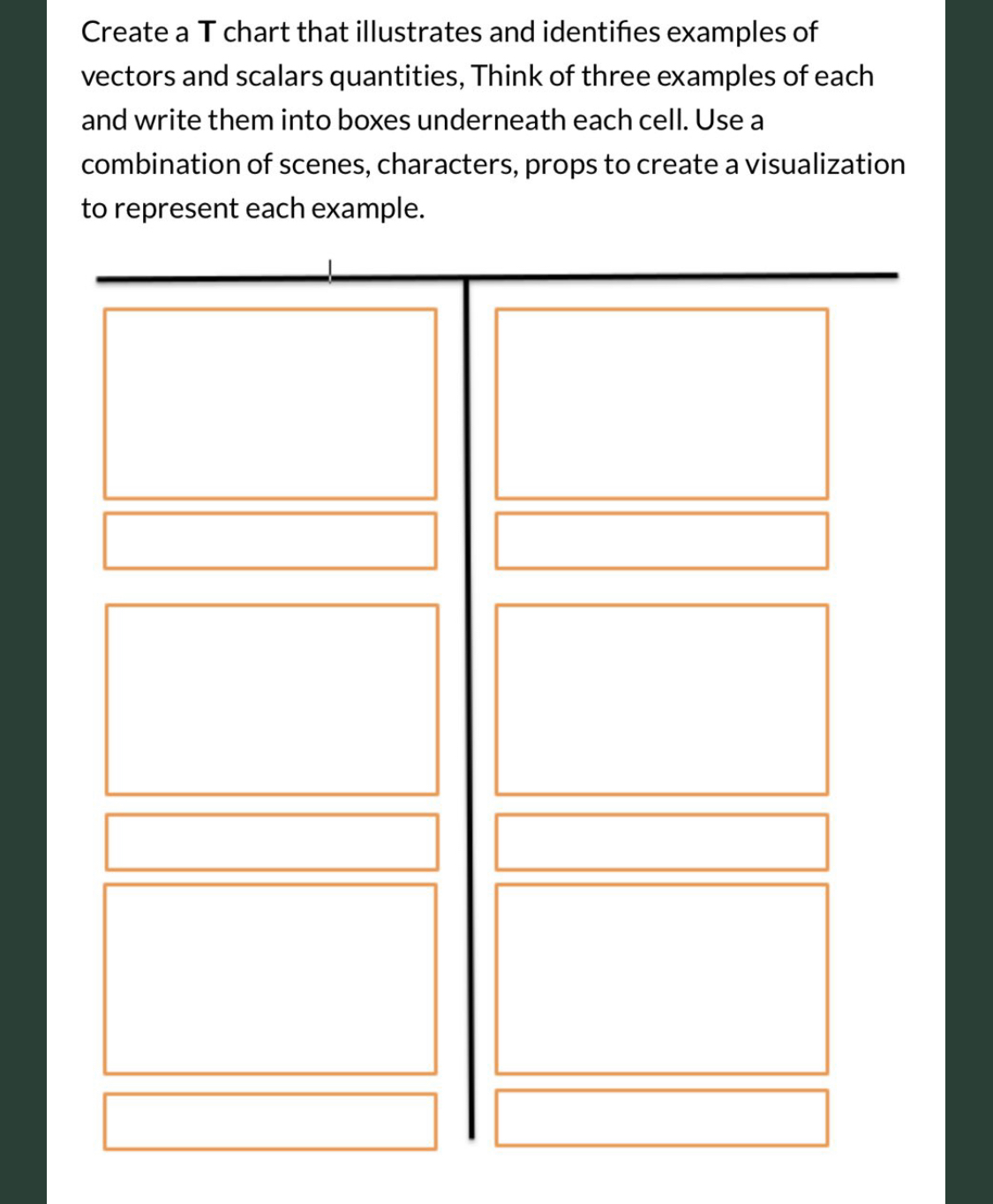 I need a typewritten output with pictures and computations Create a T