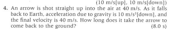 into the air at 40 m/s. As it falls back to Earth,