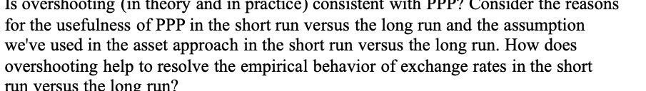  Is overshooting (in theory and in practice ) consistent with PPP?