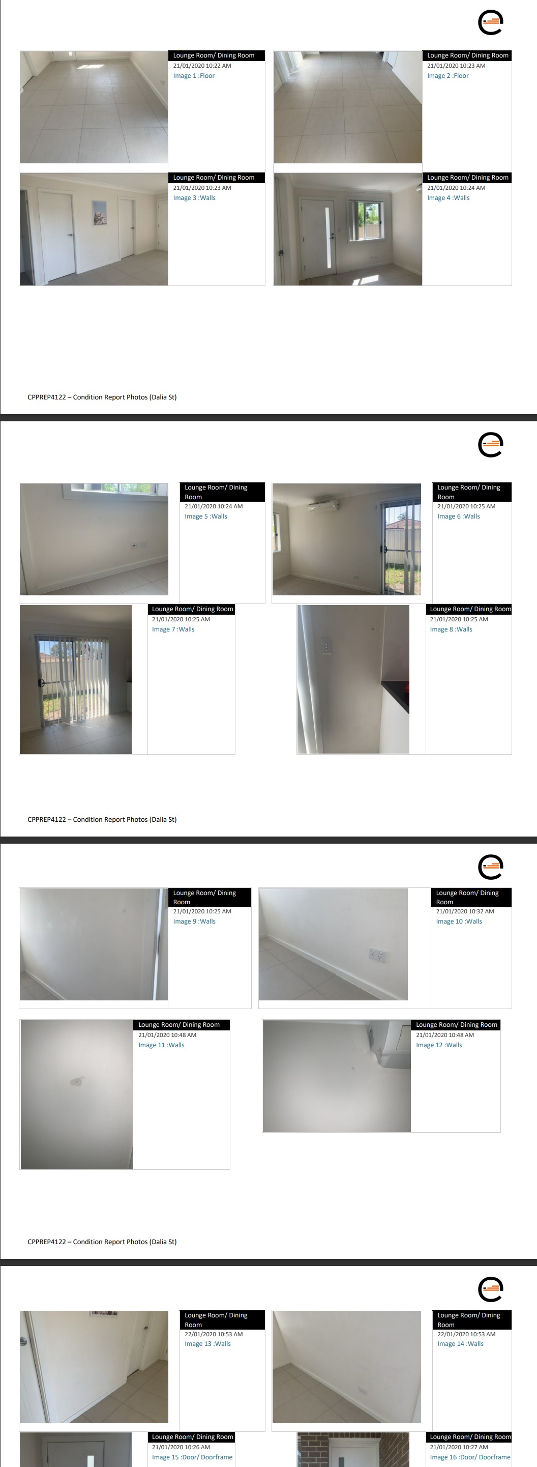 you, as the agent took for the condition report for the Dalia