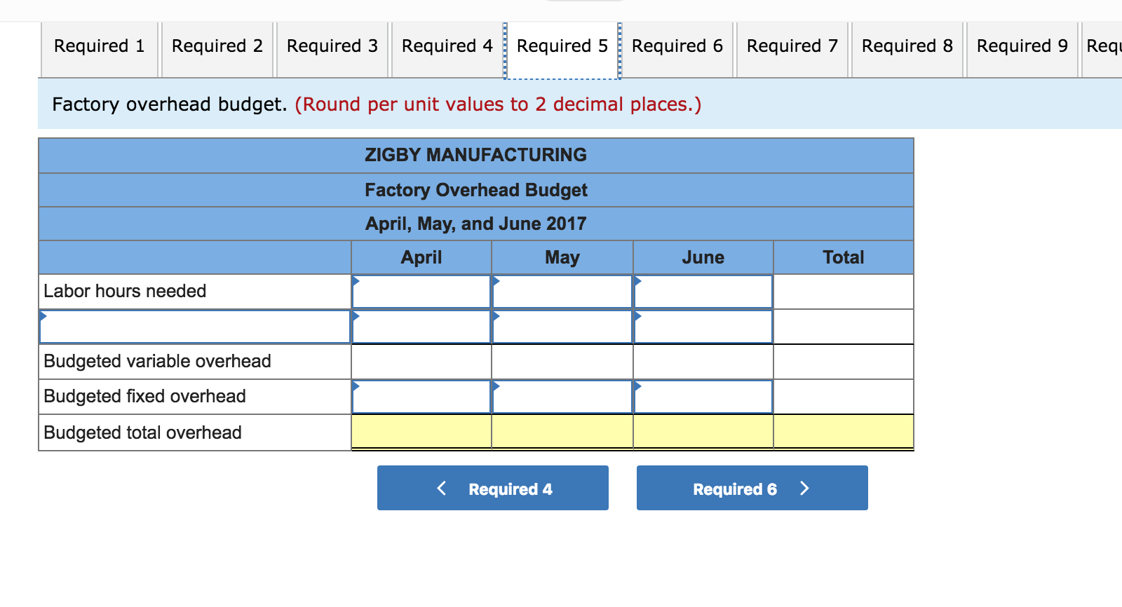 June 30 ending raw materials inventory is 5,400 units. Raw materials cost