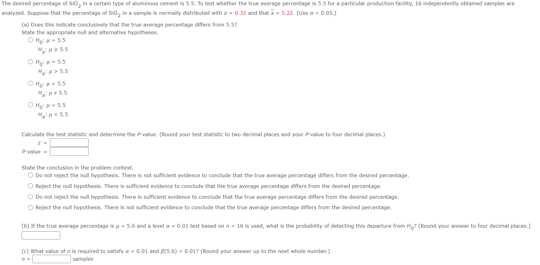 15 Ha: u 153 O H0: 11 : 153 Ha: p i