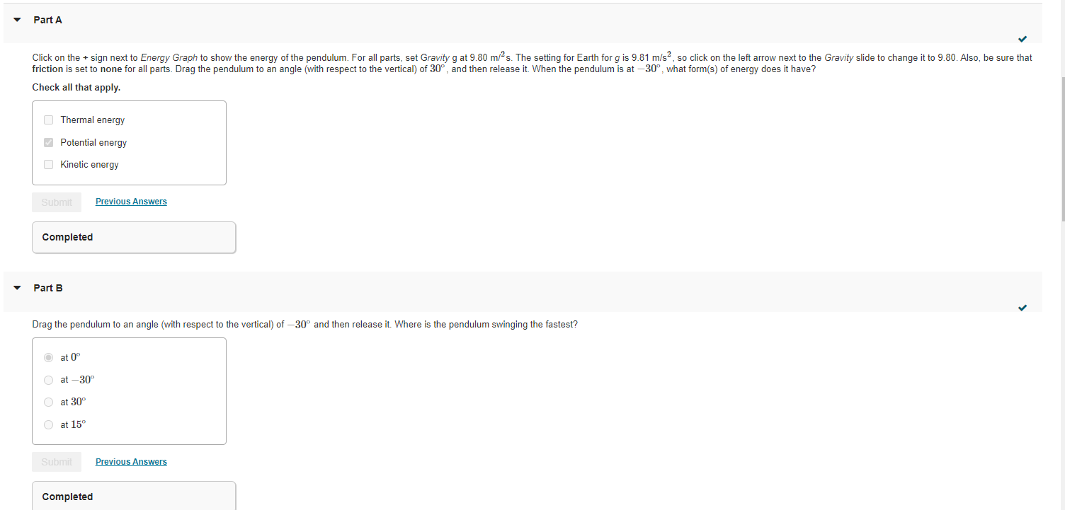 Physics LabGiven Part A to G Answer Part H with explanation and