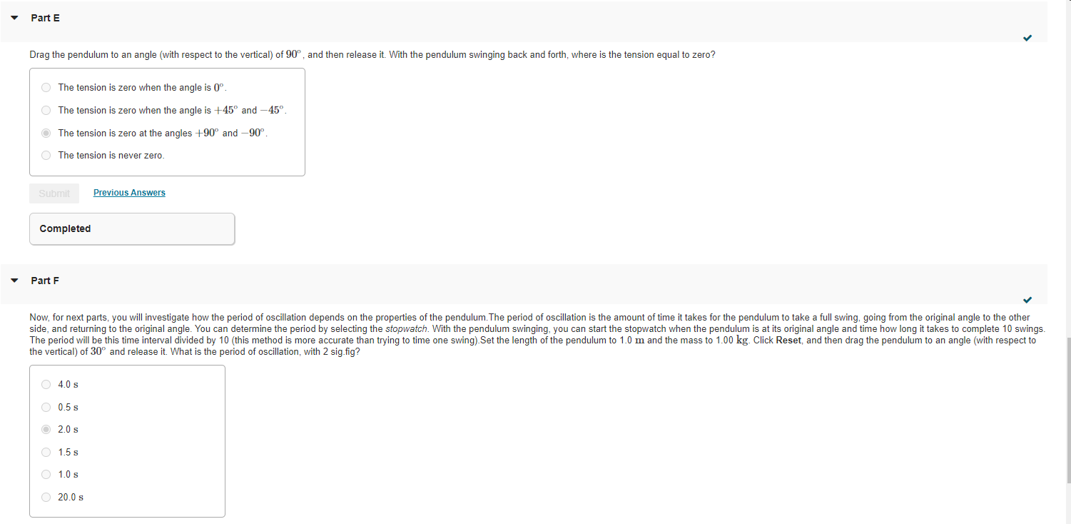 initial angle of the pendulum when released? (Be sureto measure the period
