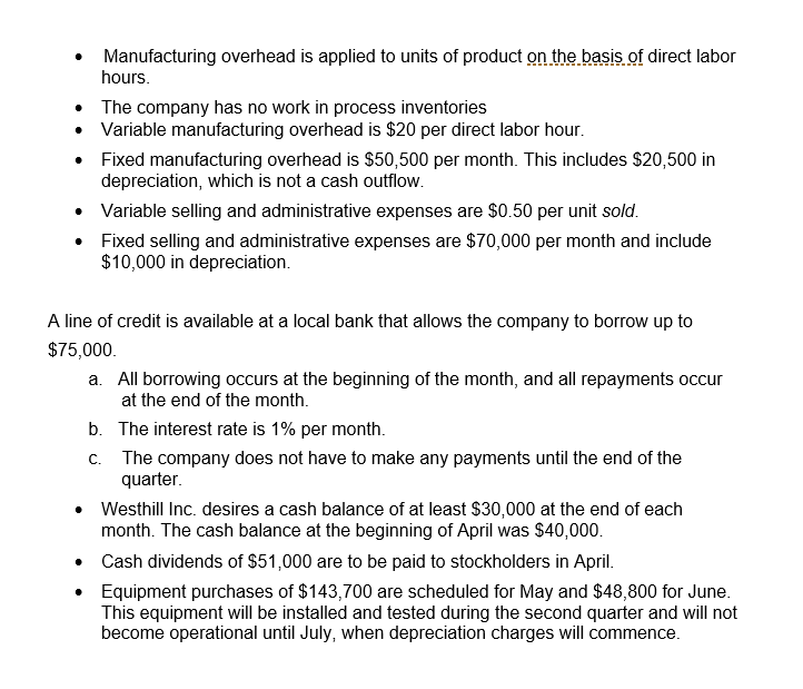 20,000 units May 50,000 units June 30,000 units July ........ 25,000 units