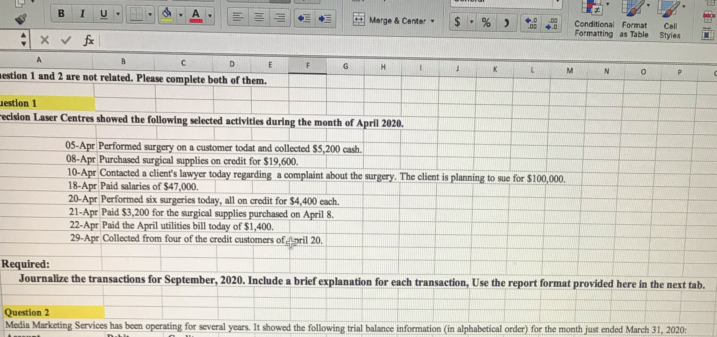 *Precision Laser Centres B U A Merge & Center $ - %