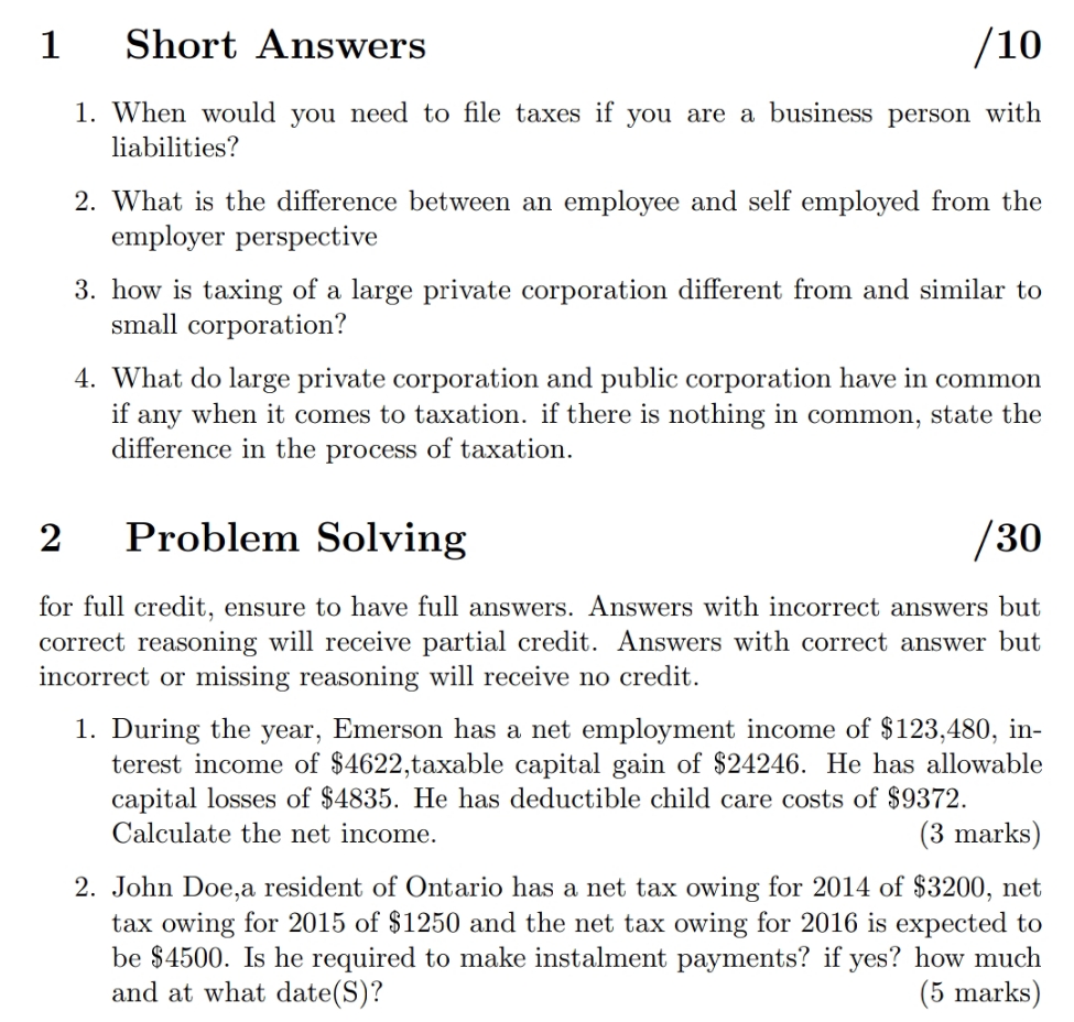 please answer ASAP. 1 2 Short Answers / 10 1. When would