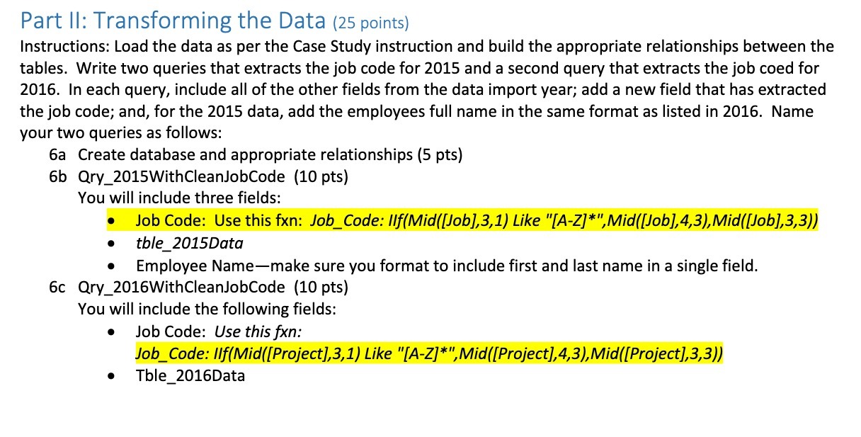 as per the Case Study instruction and build the appropriate relationships between