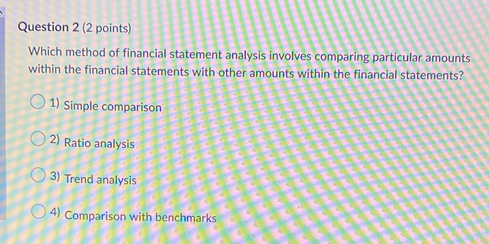 comparing particular amounts within the financial statements with other amounts within the