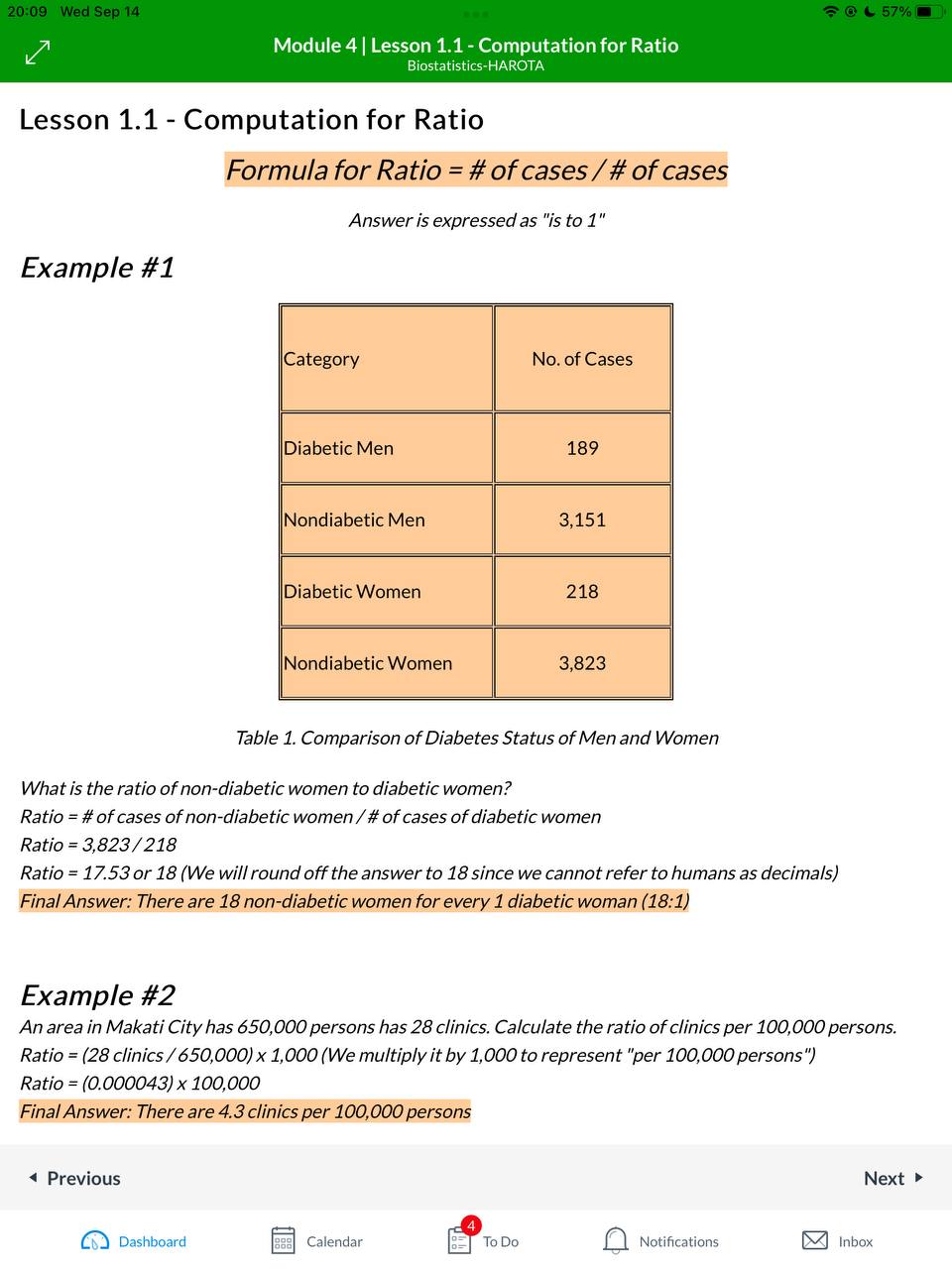 is expressed as "is to 1" Example #1 Category No. of Cases
