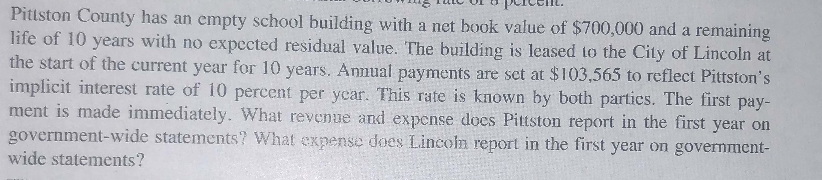 Help please Pittston County has an empty school building with a net