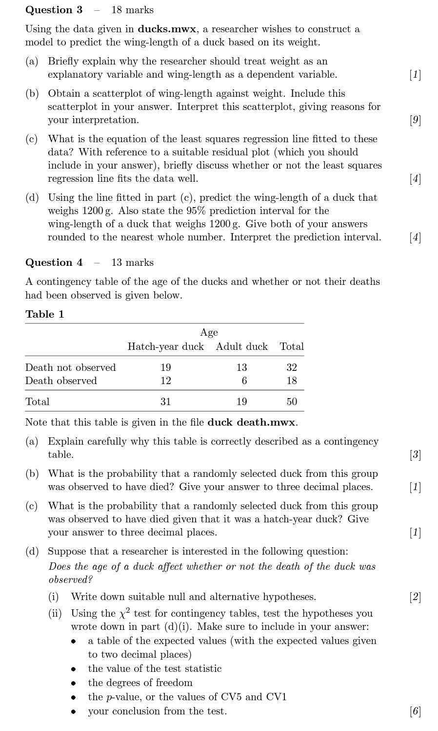 Reference materials;ducks.mwx In this EMA, you will analyse some data on