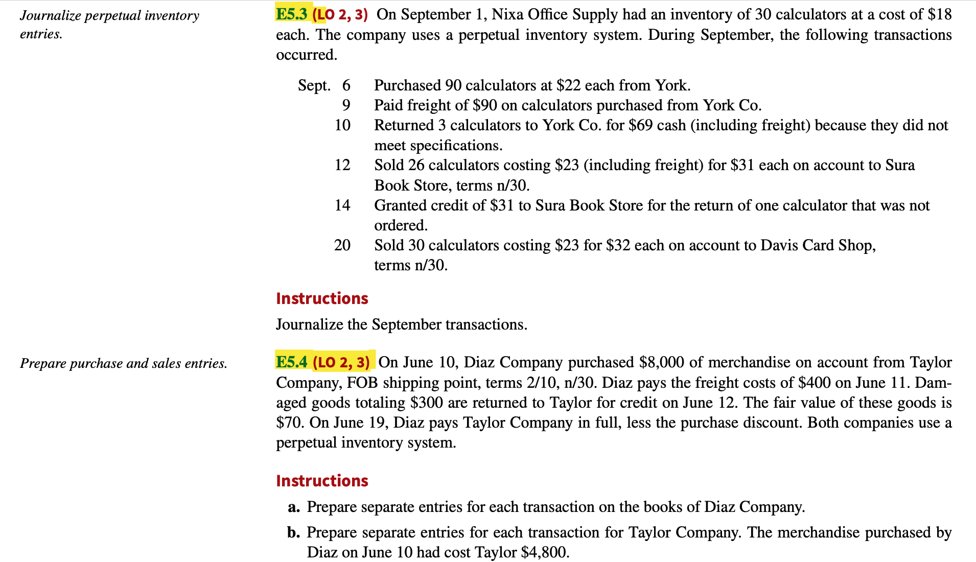  please answer the exercises and be very specific. thanks E5.2 (LO
