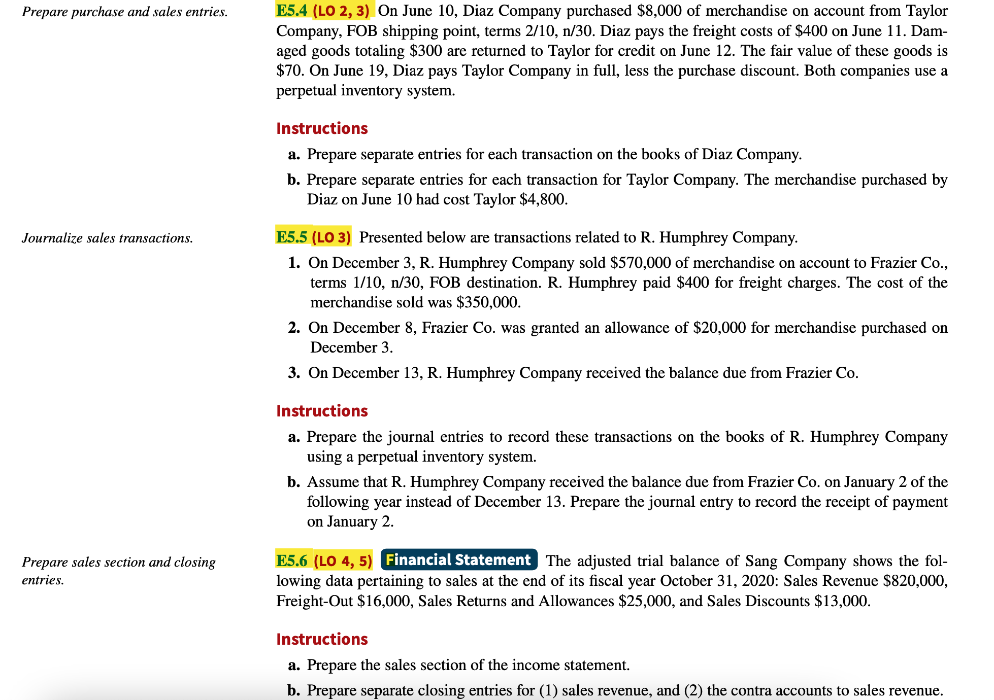 2) Information related to Kerber Co. is presented below. Journalize purchase transactions.