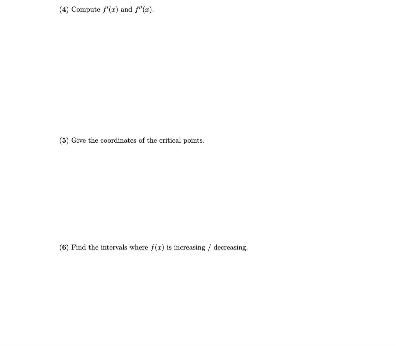 (1) Find the domain of f (x). (2) Find the intercepts of