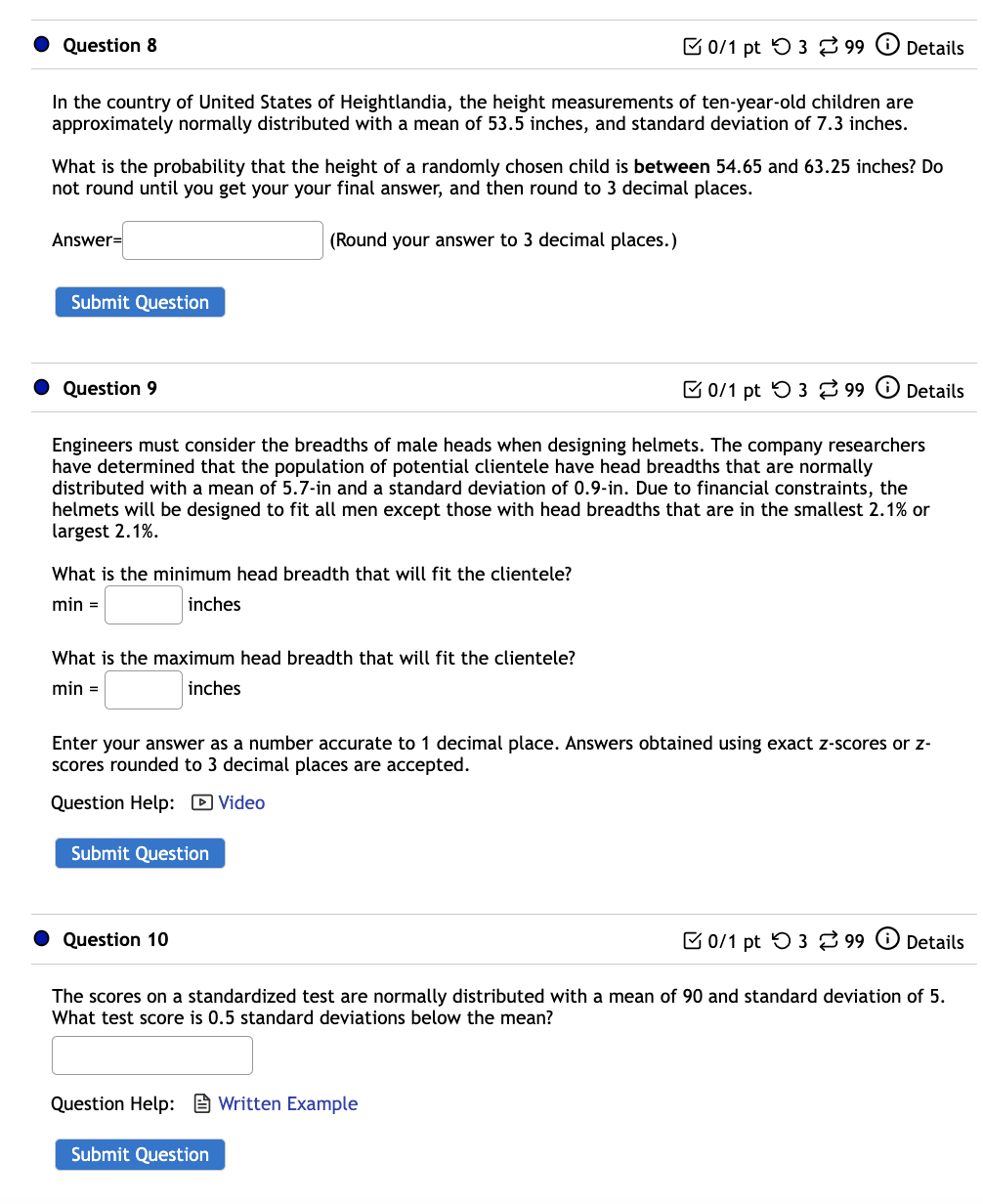 tenth of a percent. Submit Question 0 Question 7 8 0:1 pt