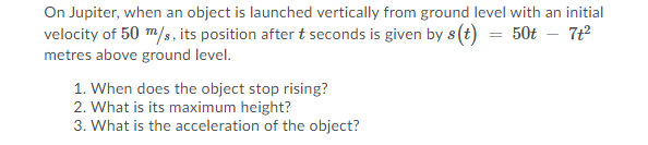 t. a t O True FalseOn Jupiter, when an object is launched