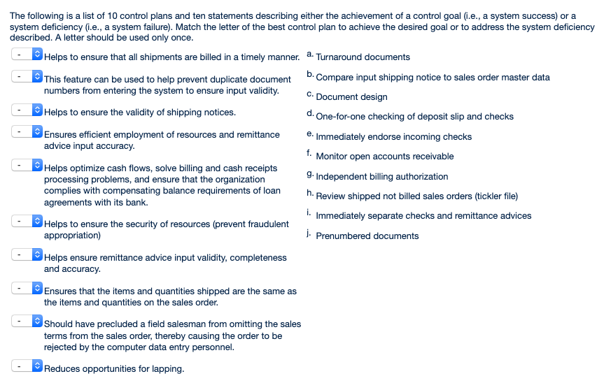 Material relates to accounting systems Please answer and explain why for each