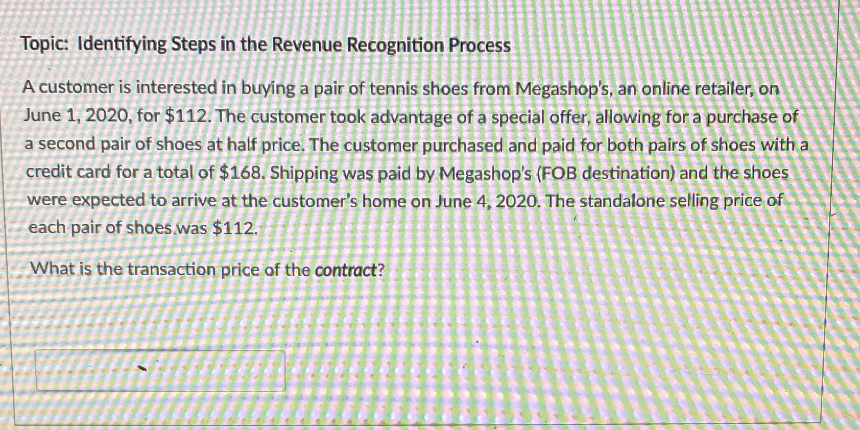 interested in buying a pair of tennis shoes from Megashop's, an online