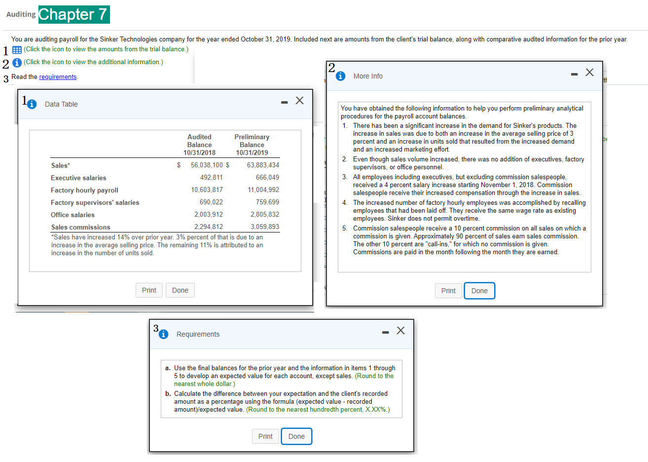 Sinker Technologies company for the year ended October 31, 2019. Included next