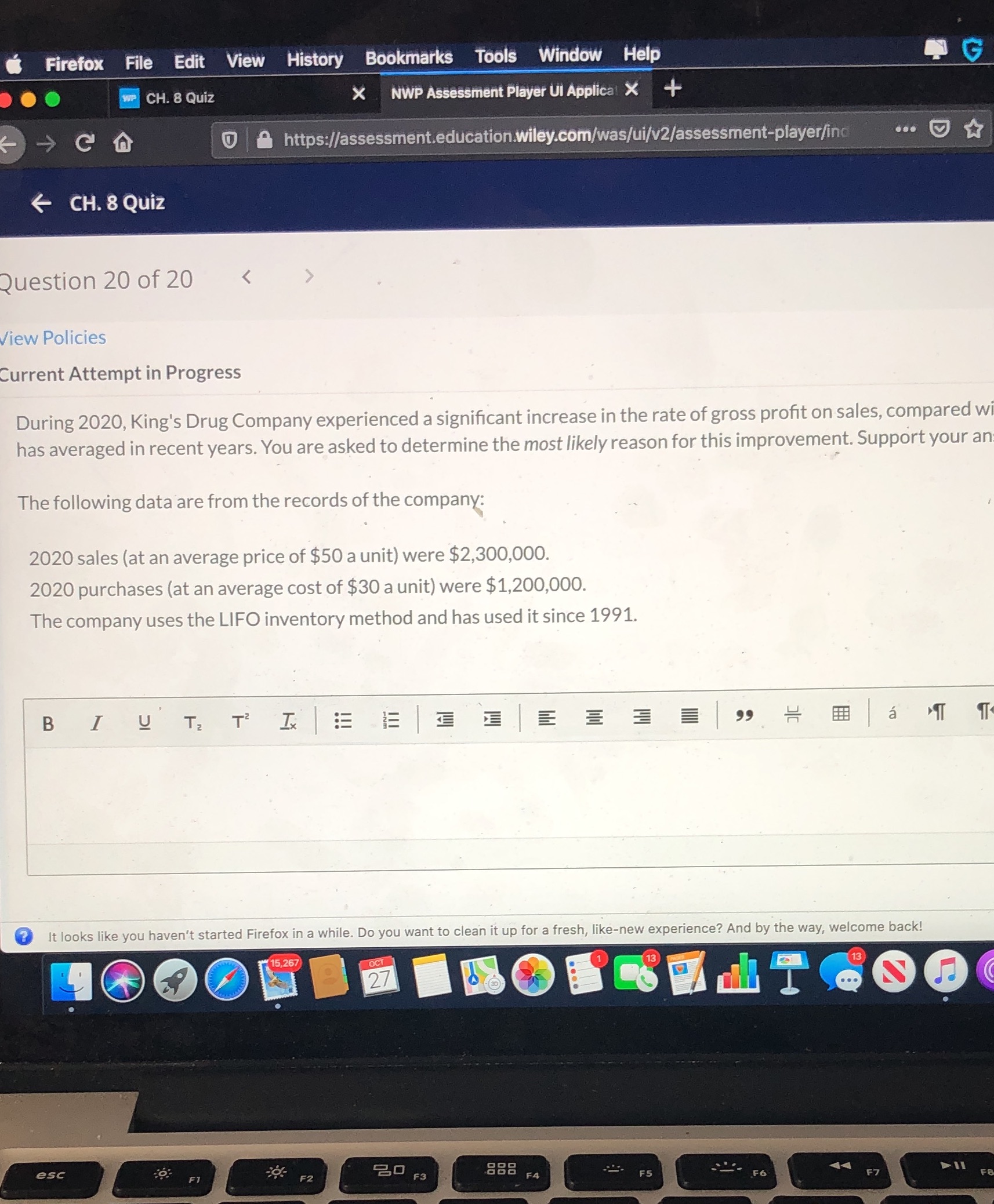  Firefox File Edit View History Bookmarks Tools Window Help G WP