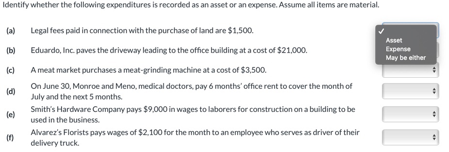  Presented below are three different transactions related to materiality. Do you