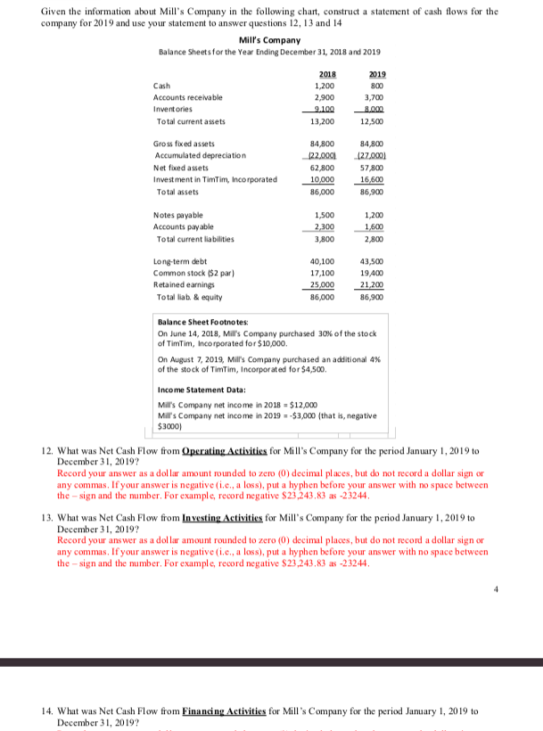 Need help constructing cash flows to solve #12, 13 and 14. Any