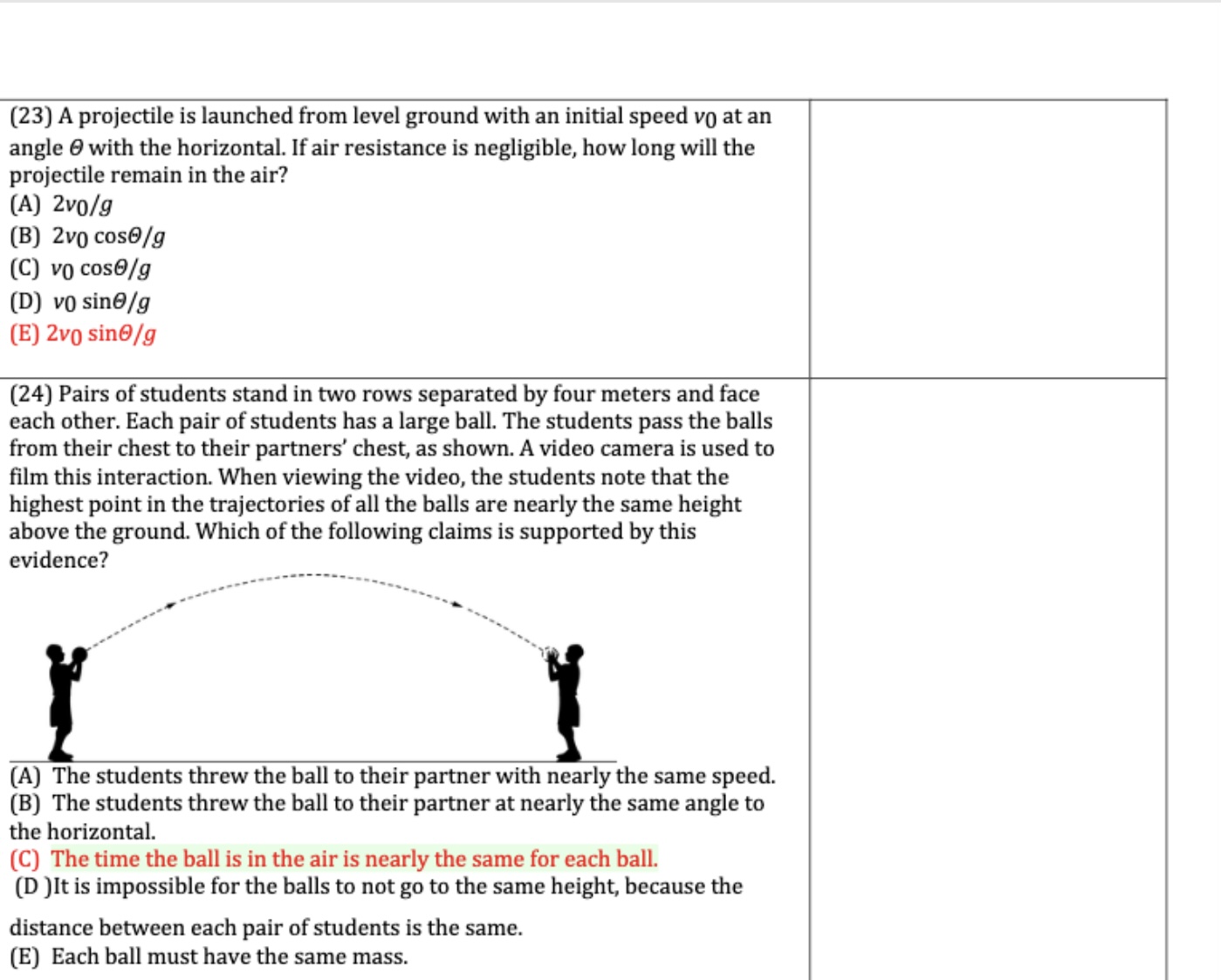 a horizontal distance R away. The projectile is released from height H