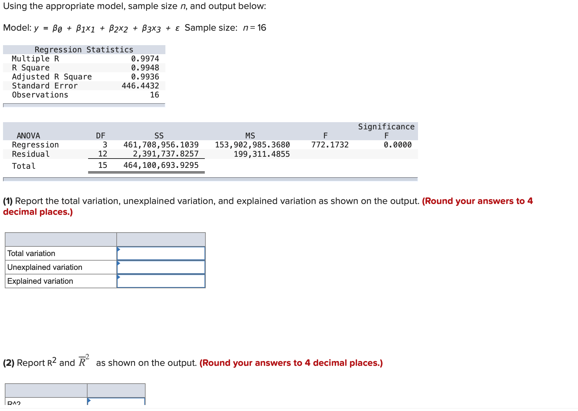 Model:y = 130 + 01x1 + 32x2 + [33x3 + 5 Sample