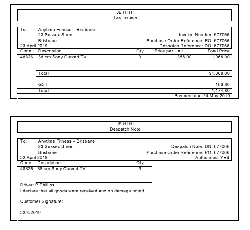 despatch process. He has asked your team to complete the testing for