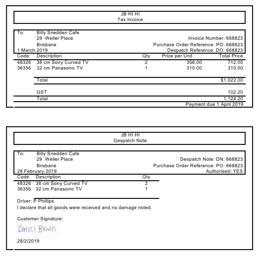 him. All information has been provided by the client as shown below.