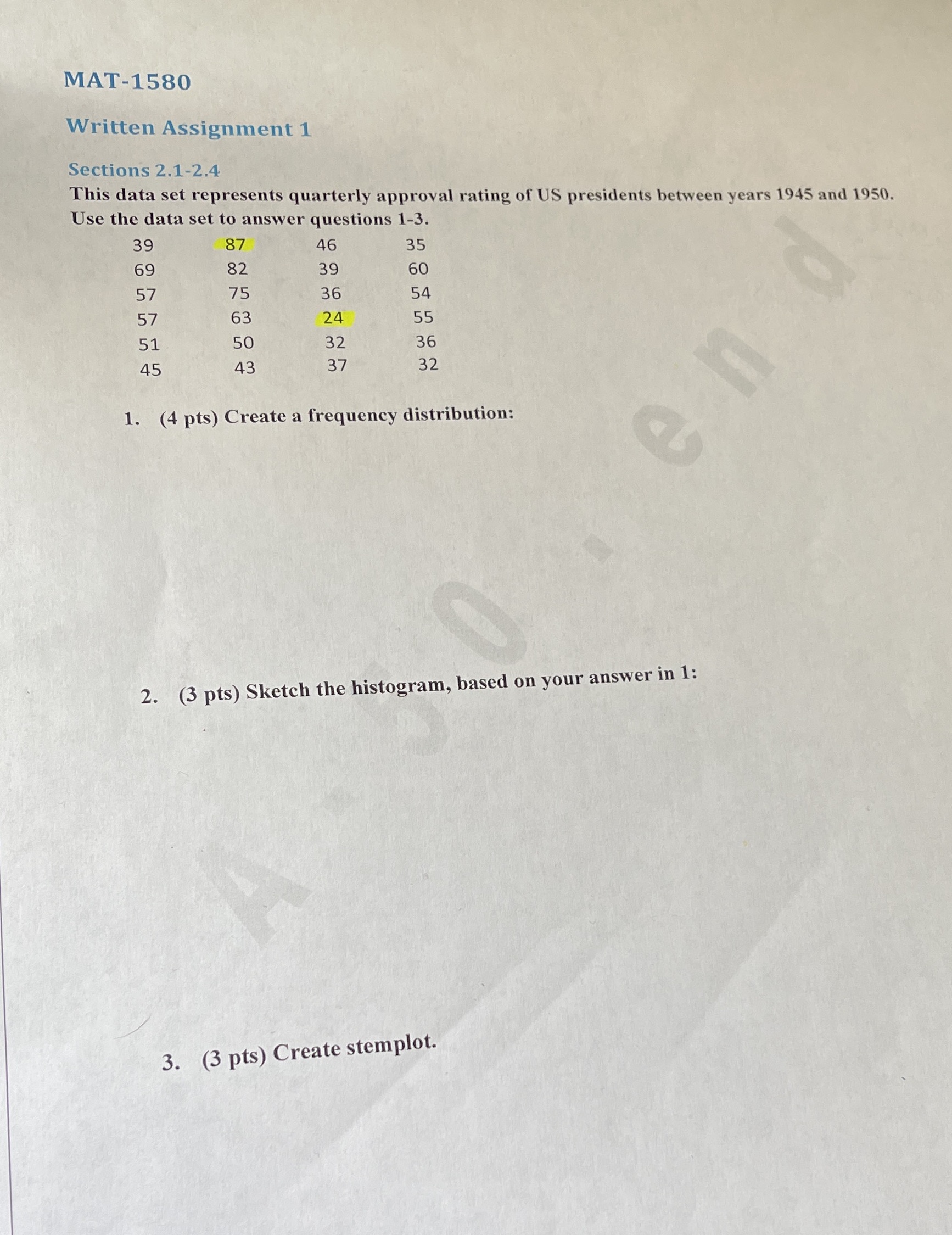 Hello. How do I solve this? MAT-1580 Written Assignment 1 Sections 2.1-2.4