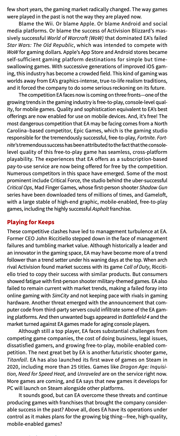 in the video game industry. Exciusive contracts with professionai sports teams have