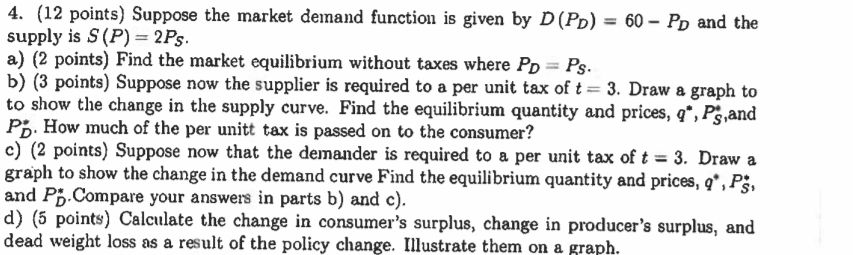Dpr] = 60 PD and the Supply is S (P) = 2P3.