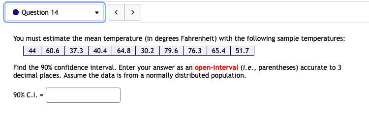 a sample of size 316 with a mean of 78.6 and a