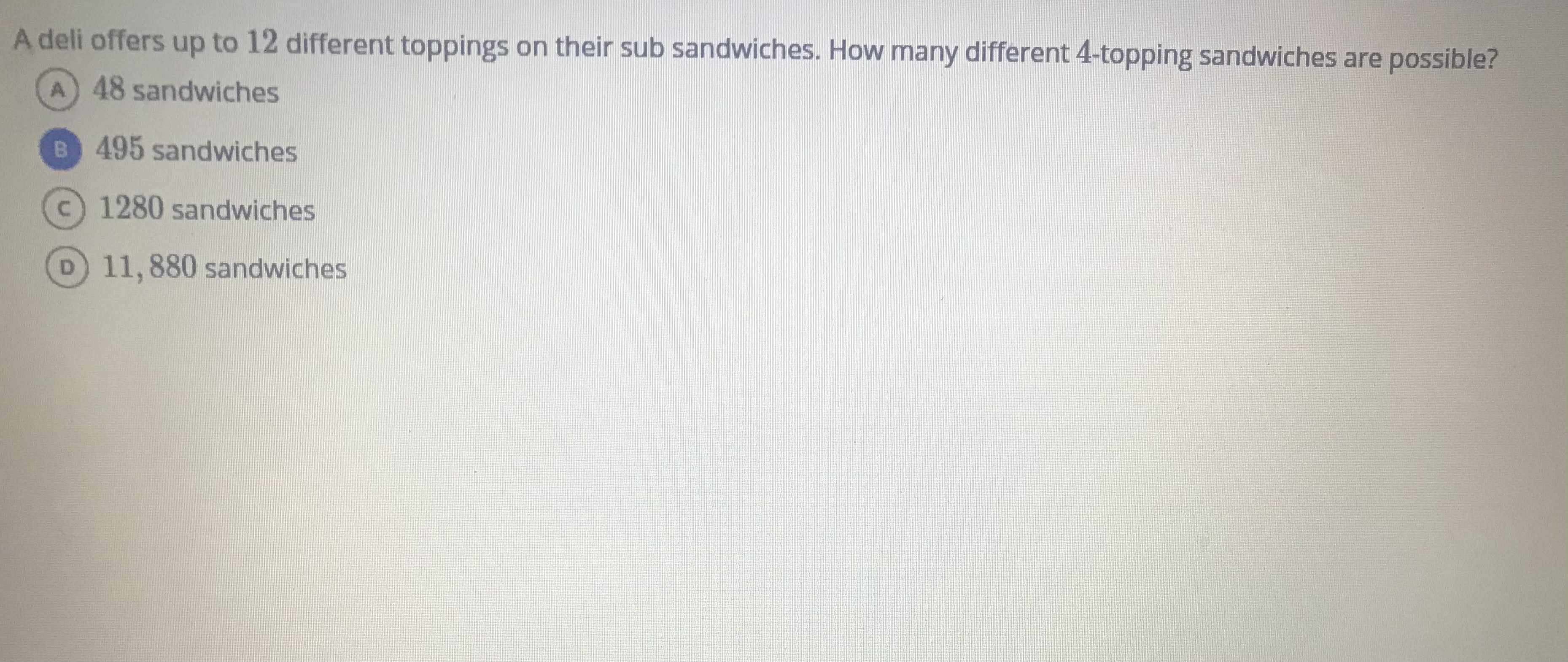 A the first time or a B the second time. D The