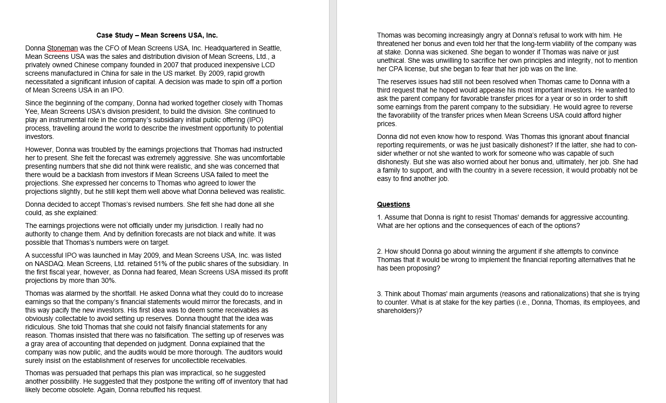 Please see attached image - Assume that Donna is right to resist