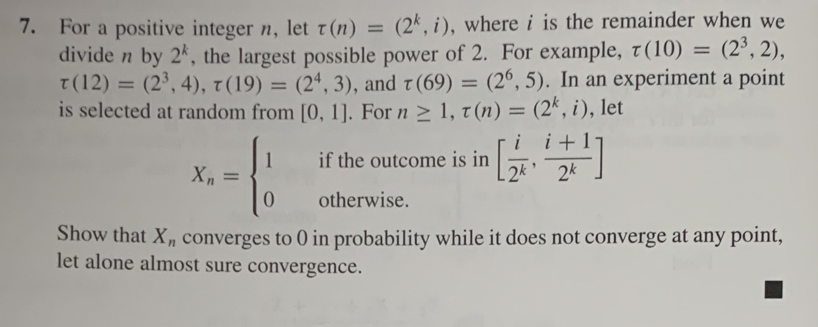 7. For a positive integer n, let t (n) = (2k,